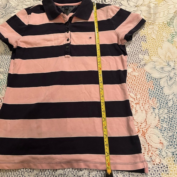 Tommy Hilfiger Pink and Black Striped Polo - Picture 4 of 6